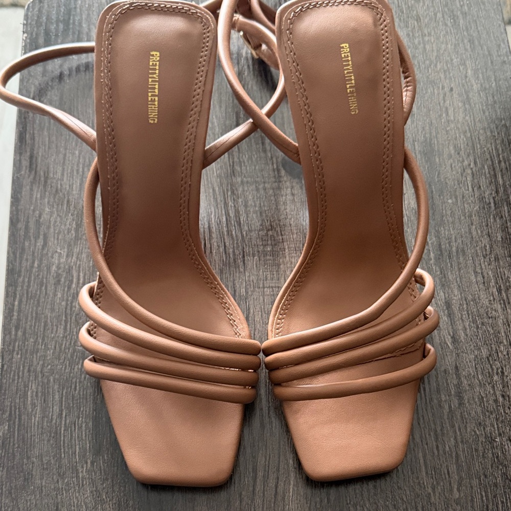 PrettyLittleThing Nude Strappy Heels